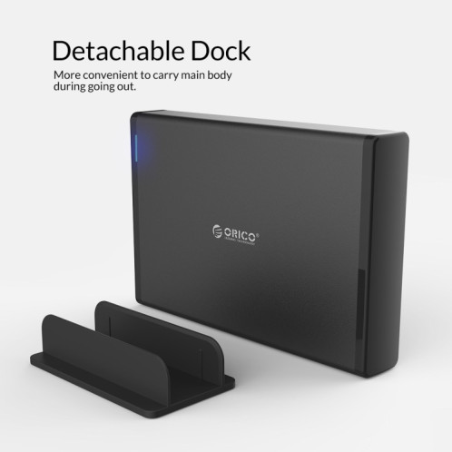 ORICO 7688C3 3,5 pouces USB-C / Type-C Mobile HDD Boîtier avec Base Détachable, Longueur de Câble: 1 m SO5980623-011