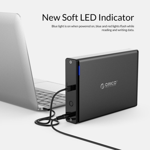 ORICO 7688C3 3,5 pouces USB-C / Type-C Mobile HDD Boîtier avec Base Détachable, Longueur de Câble: 1 m SO5980623-011