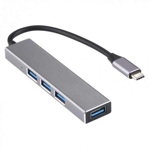 3019T 4 x USB 3.0 vers USB-C / Adaptateur HUB en alliage d'aluminium de type C avec indicateur LED SH6050454-010