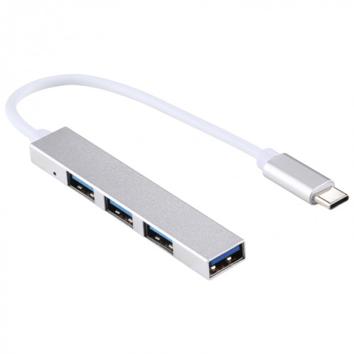 T-818 Adaptateur HUB 4 x USB 3.0 vers USB-C / Type-C (Argent) SH052S968-07