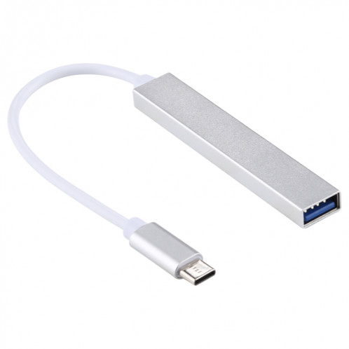 T-818 Adaptateur HUB 4 x USB 3.0 vers USB-C / Type-C (Argent) SH052S968-07