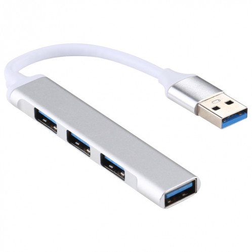 A-809 4 x USB 3.0 vers USB 3.0 Adaptateur HUB en alliage d'aluminium (argent) SH053S393-07