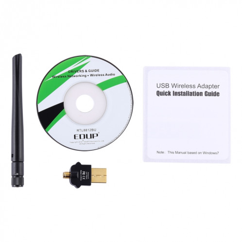 EDUP EP-AC1669 AC1300Mbps 2.4GHz & 5.8GHz adaptateur WiFi USB double bande carte réseau externe avec antenne 2dbi SE60931464-010