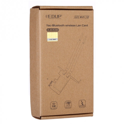 EDUP EP-9620 2 en 1 AC1200Mbps 2,4 GHz et 5,8 GHz double bande PCI-E 2 antenne adaptateur WiFi carte réseau externe + Bluetooth SE6099478-08