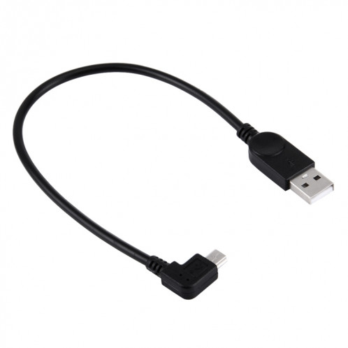 Angle de 90 degrés gauche Mini USB vers USB Données / Câble de chargement, Longueur: 28cm SA6100533-05