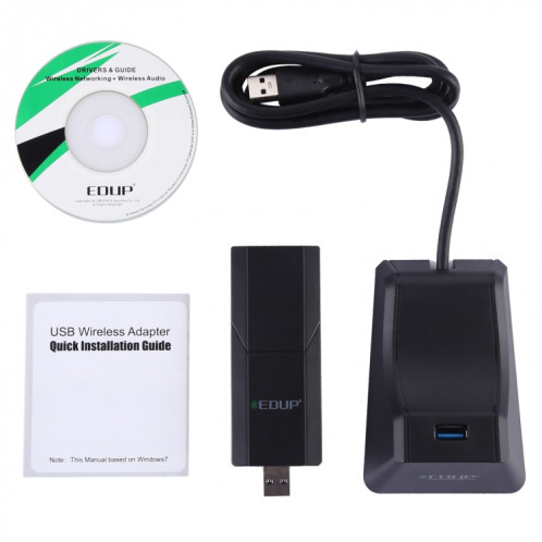 EDUP EP-AC1675 AC1900Mbps 2.4GHz & 5.8GHz double bande USB3.0 adaptateur WiFi carte réseau externe SE6111552-010