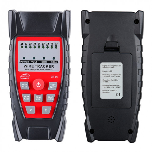 BENETech GT66 RJ11 / RJ45 Testeur de câble multifonctionnel Détecteur de câble Fixer Fixer SB64341076-07