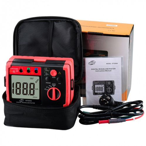 Benetech GT5206A Testeur de commutateur de protecteur de fuites numériques numériques LCD SB6437161-08