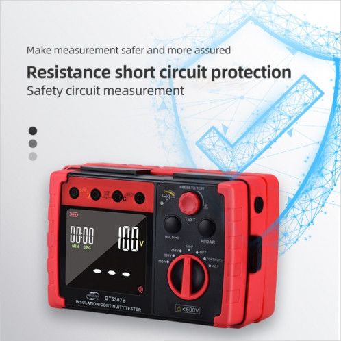 Benetech GT5307B Testeur de résistance d'isolation numérique à écran LCD professionnel SB6438907-07