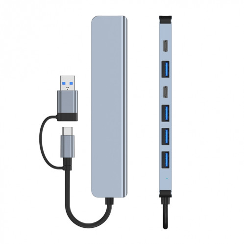 Adaptateur 7 en 1 USB 3.0 et Type-C / USB-C vers USB 3.0 USB 2.0 HUB SH6450763-08