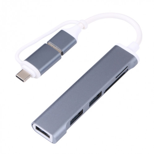 A-807 Lecteur de carte adaptateur HUB USB 3.0 et Type-C / USB-C vers USB 3.0 5 en 1 SH64531293-06
