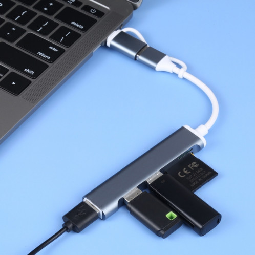 A-807 Lecteur de carte adaptateur HUB USB 3.0 et Type-C / USB-C vers USB 3.0 5 en 1 SH64531293-06