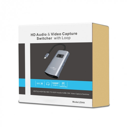 Z54A HDMI Sortie + 2 x Entrée HDMI + MIC + AUDIO AU SOMMATEUR DE CAPTURE VIDEO DE TYPE-C avec boucle SH6470892-05