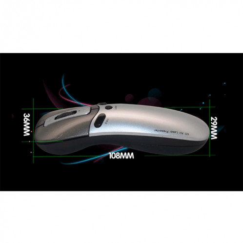 PR-05 2.4G sans fil 6D Gyroscope Fly Air Mouse Laser Pointeur Laser Pen Présentateur pour PC / Laptop Enseignement Conférence Discours SH657435-09