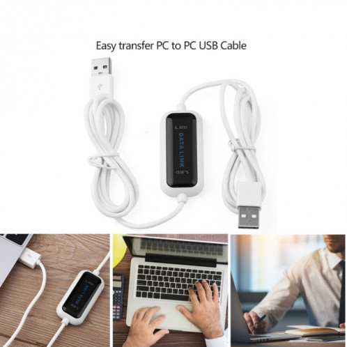 Câble de pont de transfert de fichiers direct net de liaison de données en ligne de PC à PC USB haute vitesse, longueur: 1,75 m SH65981513-07