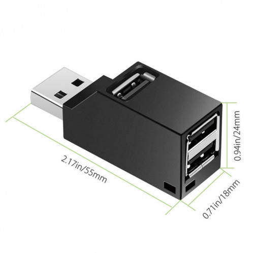 Mini HUB portable 3 x ports USB 2.0 avec cordon SH6599384-04