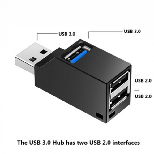 Mini portable 2 x USB 2.0 + 1 x USB 3.0 HUB avec cordon SH6600990-05
