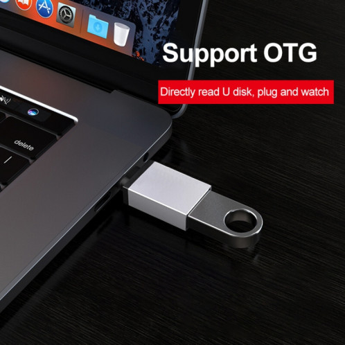 Alliage d'aluminium USB-C / Type-C 3.1 mâle vers USB 3.0 femelle adaptateur de données / chargeur, Adaptateur de données/chargeur USB-C / Type-C 3.1 mâle vers USB 3.0 femelle en alliage d'aluminium (argent) SH660S457-07