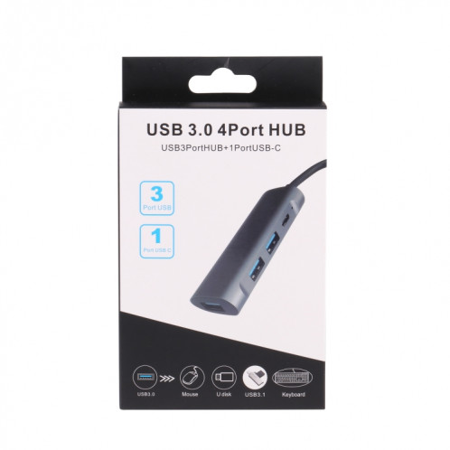 U-811 4 en 1 USB 3.0 à 3 USB 3.0 + Ports USB-C / Type-C Hub Station d'accueil SH67721728-07