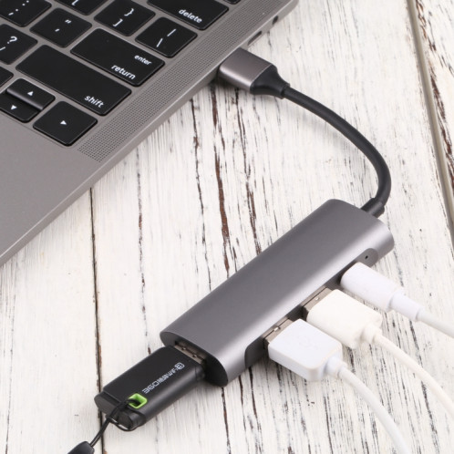 U-811 4 en 1 USB 3.0 à 3 USB 3.0 + Ports USB-C / Type-C Hub Station d'accueil SH67721728-07