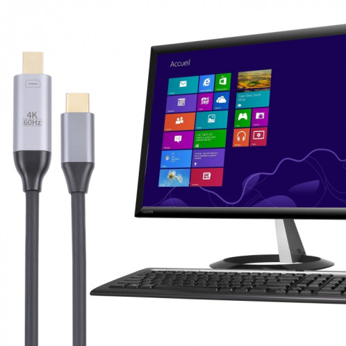Câble d'adaptateur mâle USB-C / Type-C mâle à 4K 60Hz Mini DP Câble d'adaptateur, Longueur: 1,8 m SH6790378-06
