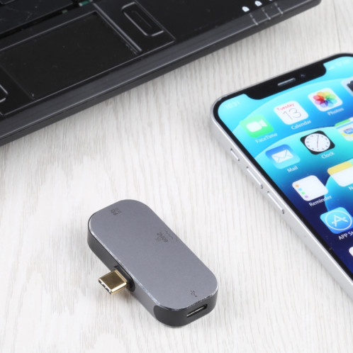 3 en 1 USB-C / Type-C mâle à double adaptateur femelle HDMI USB-C / TYPE-C + 4K 60Hz SH6796699-05
