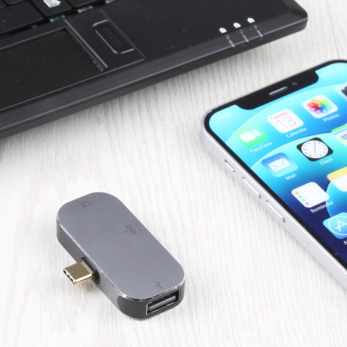 3 en 1 USB-C / TYPE-C Homme à chargement USB-C / Type-C + Adaptateur femelle HDMI HDMI + 4K 60Hz SH67971137-05