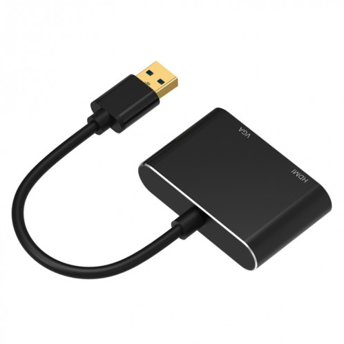 5201b 2 en 1 USB 3.0 à VGA + HDMI HD Video Converter (Noir) SH879B294-07