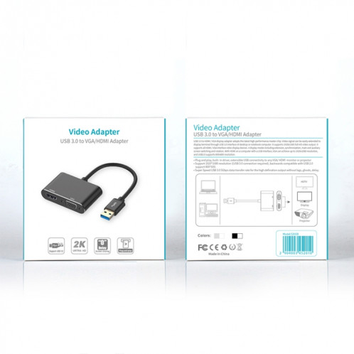 5201b 2 en 1 USB 3.0 à VGA + HDMI HD Video Converter (Noir) SH879B294-07