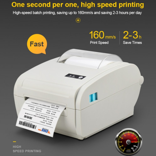 POS-9210 Imprimante thermique de réception de PDV USB 110 mm Imprimante d'étiquettes de codes à barres de livraison express, (blanc) SH90EU1630-016