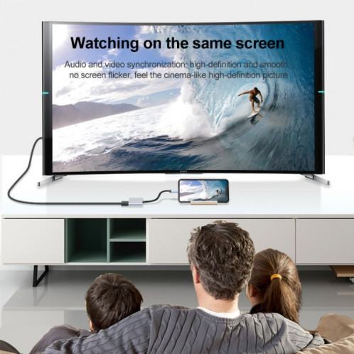 2 en 1 USB-C / TYPE-C à 2 x Adaptateur de moyeu HDTV ports HDTV SH69151749-07