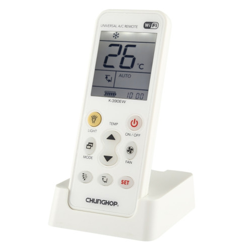 CHUNGHOP K-390EW WiFi Climatiseur Universel Intelligent Télécommande A / C avec rétro-éclairage et lumière LED et Base, prise en charge du réseau 2G / 3G / 4G / WiFi, prise américaine SC69331536-010