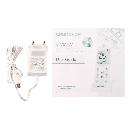 CHUNGHOP K-390EW WiFi Climatiseur Universel Intelligent Télécommande A / C avec rétro-éclairage et lumière LED et Base, prise en charge du réseau 2G / 3G / 4G / WiFi, prise américaine SC69331536-010