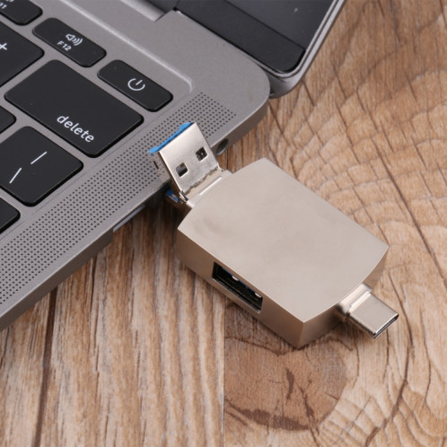 8 en 1 Type-C / USB-C + 8 broches + Dual USB + SD + TF + Micro Carte + Adaptateur multifonction OTG SH71311377-08