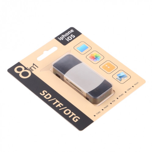 8 en 1 Type-C / USB-C + 8 broches + Dual USB + SD + TF + Micro Carte + Adaptateur multifonction OTG SH71311377-08