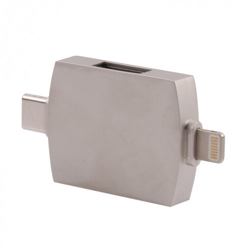 4 en 1 Type-C / USB-C + 8 broches + Adaptateur multifonction USB double avec fonction Dual OTG SH71331172-08