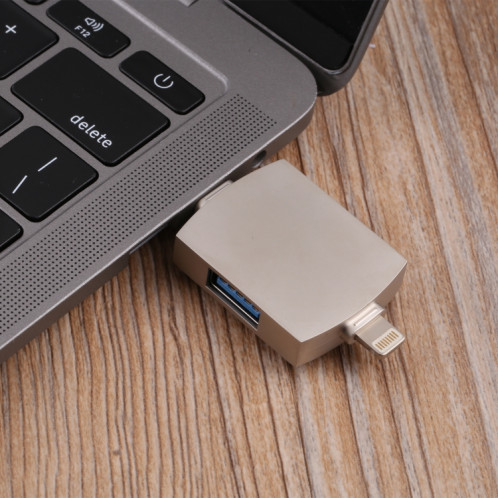 4 en 1 Type-C / USB-C + 8 broches + Adaptateur multifonction USB double avec fonction Dual OTG SH71331172-08