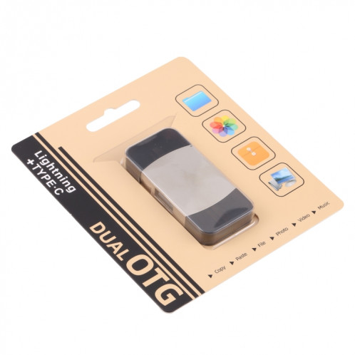 4 en 1 Type-C / USB-C + 8 broches + Adaptateur multifonction USB double avec fonction Dual OTG SH71331172-08