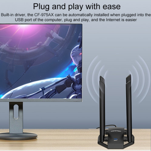 Carte réseau COMFAST CF-975AX 5400 Mbps USB3.0 WiFi6 à double fréquence SC74141628-08