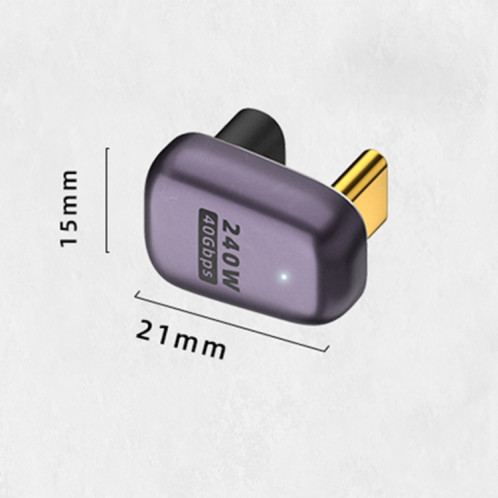 Adaptateur 240W USB-C/Type-C femelle vers USB-C/Type-C mâle 40Gbps U-Type avec lumière SH74971996-07