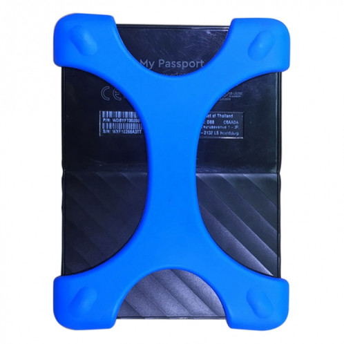 Housse en silicone pour disque dur portable X Type 2,5 pouces pour disque dur portable 2 To-4 To WD & SEAGATE & Toshiba, sans trou (bleu) SH665L643-08