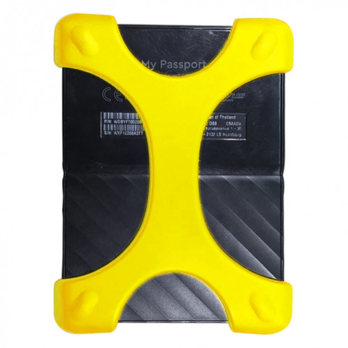 Housse en silicone pour disque dur portable X Type 2,5 pouces pour disque dur portable 2 To-4 To WD & SEAGATE & Toshiba, sans trou (jaune) SH665Y1909-08