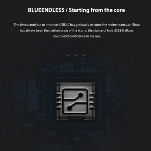 Blueendless U23Q SATA Boîtier de disque dur d'interface Micro B 2,5 pouces avec câble USB-C / Type-C vers USB 3.0, épaisseur du support: 1 cm ou moins SH76841433-014