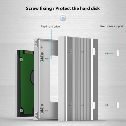 Blueendless U23Q SATA Boîtier de disque dur d'interface Micro B 2,5 pouces avec câble USB-C / Type-C vers USB 3.0, épaisseur du support: 1 cm ou moins SH76841433-014