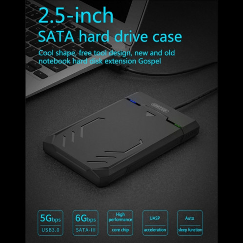 UNITEK SATA 2.5 pouces USB 3.0 Interface HDD Boîtier, Longueur: 30 cm SH7693380-012