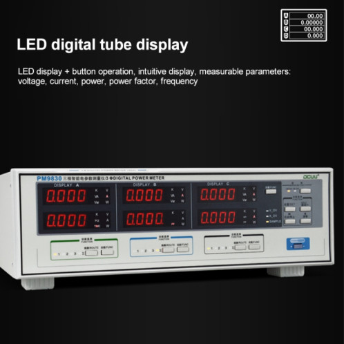 DCUU PM9830 500V 40A Compteur de puissance et de tension CA numérique triphasé () SH64EU1976-07
