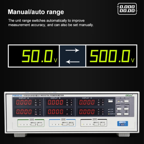 DCUU PM9830 500V 40A Compteur de puissance et de tension CA numérique triphasé () SH64EU1976-07