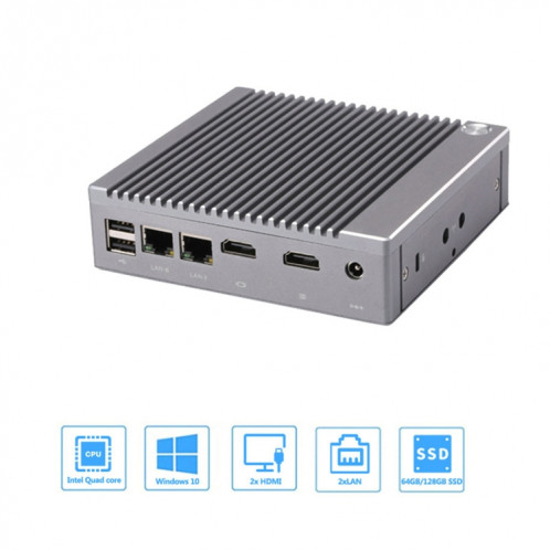 K660S Système Windows et Linux Mini PC, processeur Intel Celeron N2840 Quad-Core 1.83 2.25GHz, 4 Go de RAM + 64 Go SSD SH7810957-09