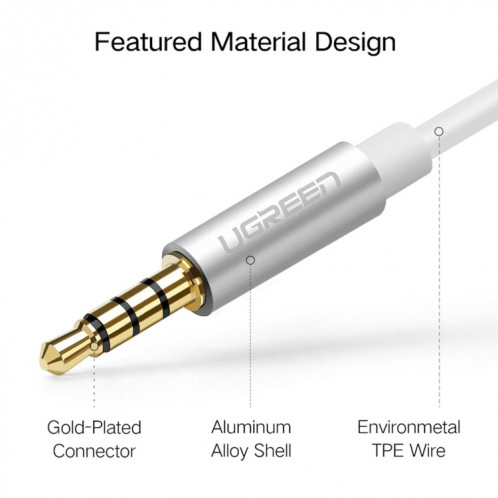 Ugreen 3.5mm Mâle à 2 x 3.5mm Femelle Audio Adaptateur Connecteur Câble 2 en 1 Microphone + Écouteur Splitter Câble Convertisseur SU7811456-09