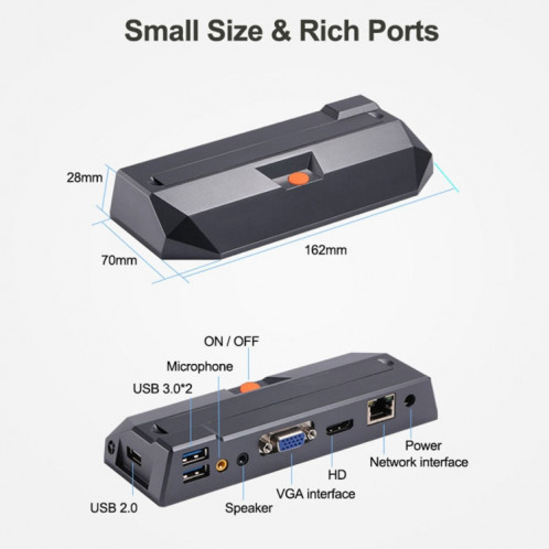 Mini PC système Windows et Linux R0, Quad Core 1,5 GHz, RAM: 1 Go, ROM: 8 Go SH7812378-014